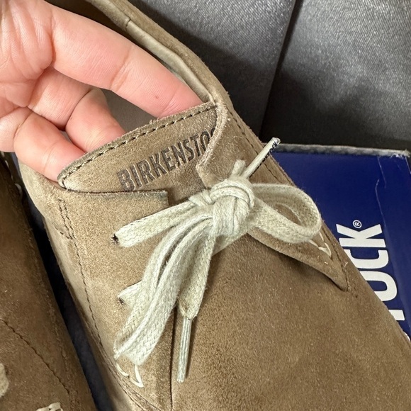 Birkenstock Men’s Memphis Leather Lace Up Shoes in Beige Sz EU 41 main image 9